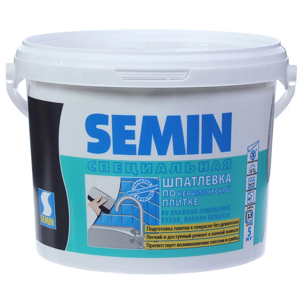 Шпатлевка выравнивающая по плитке Semin 5 кг да STLM-2105687