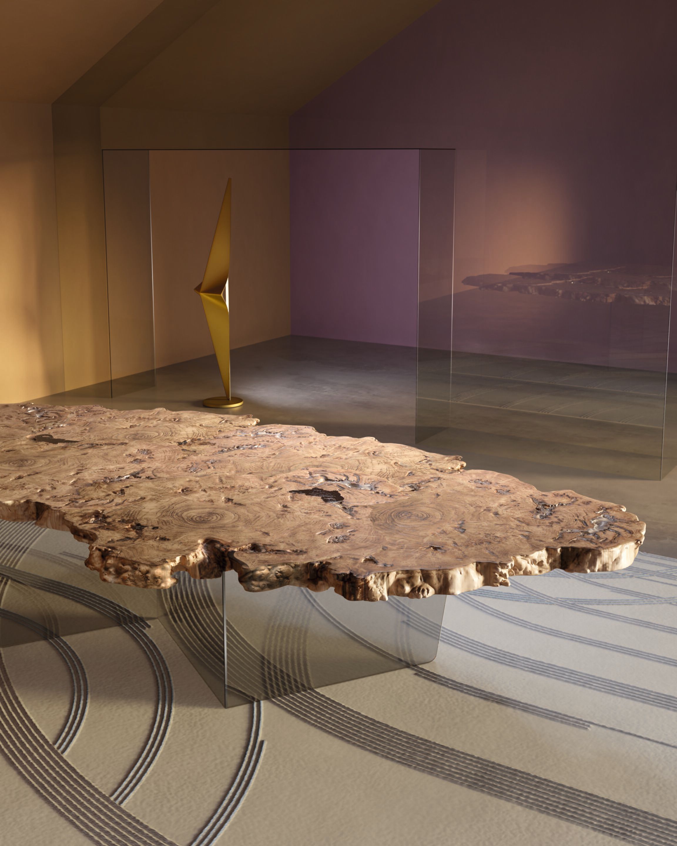 Обеденный стол из дерева и стекла Bizzotto Italia ARCH-00082149 - Вид №3