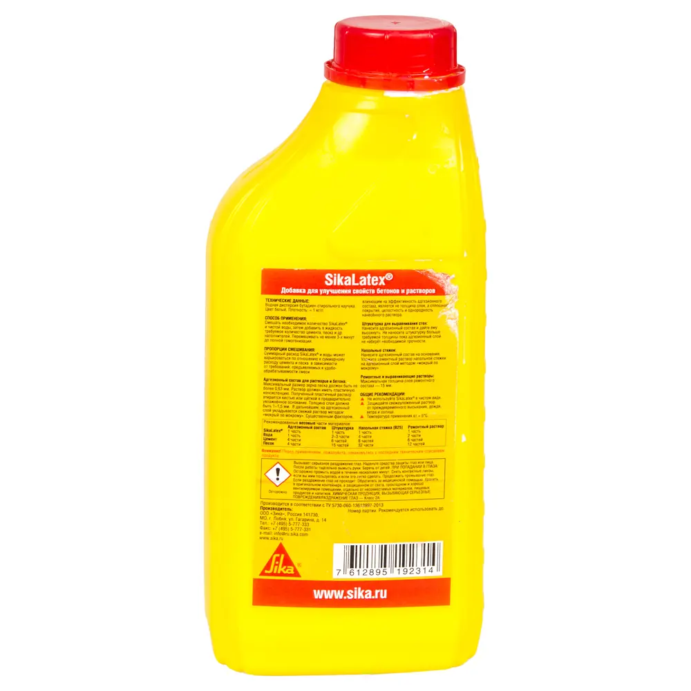 Добавка для цементных растворов универсальная Sika SikaLatex, 1 л STLM-2026094 - Вид №1