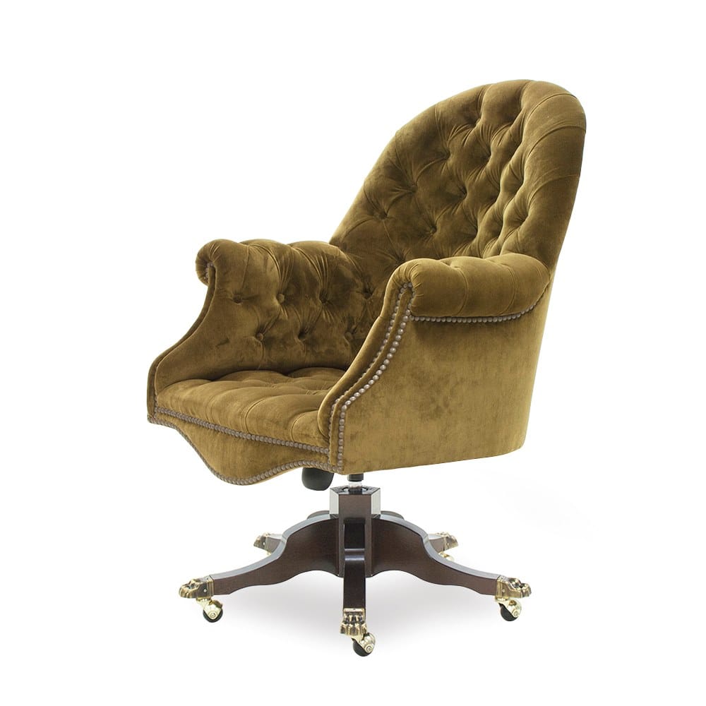 Регулируемое по высоте офисное кресло с бархатным подлокотником с 5 спицами CREARTE COLLECTIONS Gobernor Origins ARCH-00080169