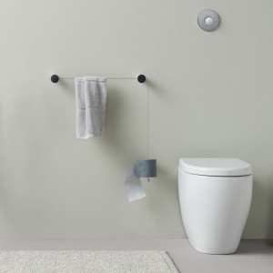 EVDTPK31EVER Life Design Настенный держатель для полотенец с держателями для рулонов туалетной бумаги - Dot  Непрозрачный черный
