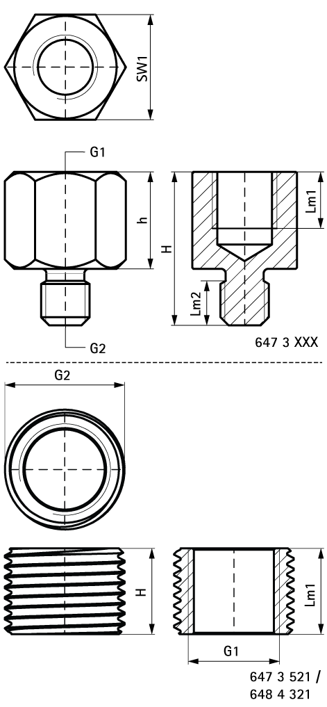 6473210 Монтажный элемент BIS Переходники создание резьбового соединения WALRAVEN  - Вид №1