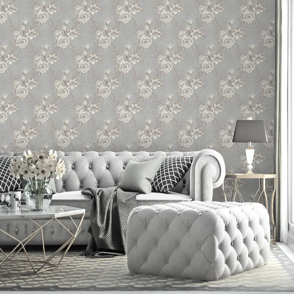 Обои флизелиновые Victoria Stenova Kimi серые 1.06 м 998097 STLM-2034460 - Вид №2