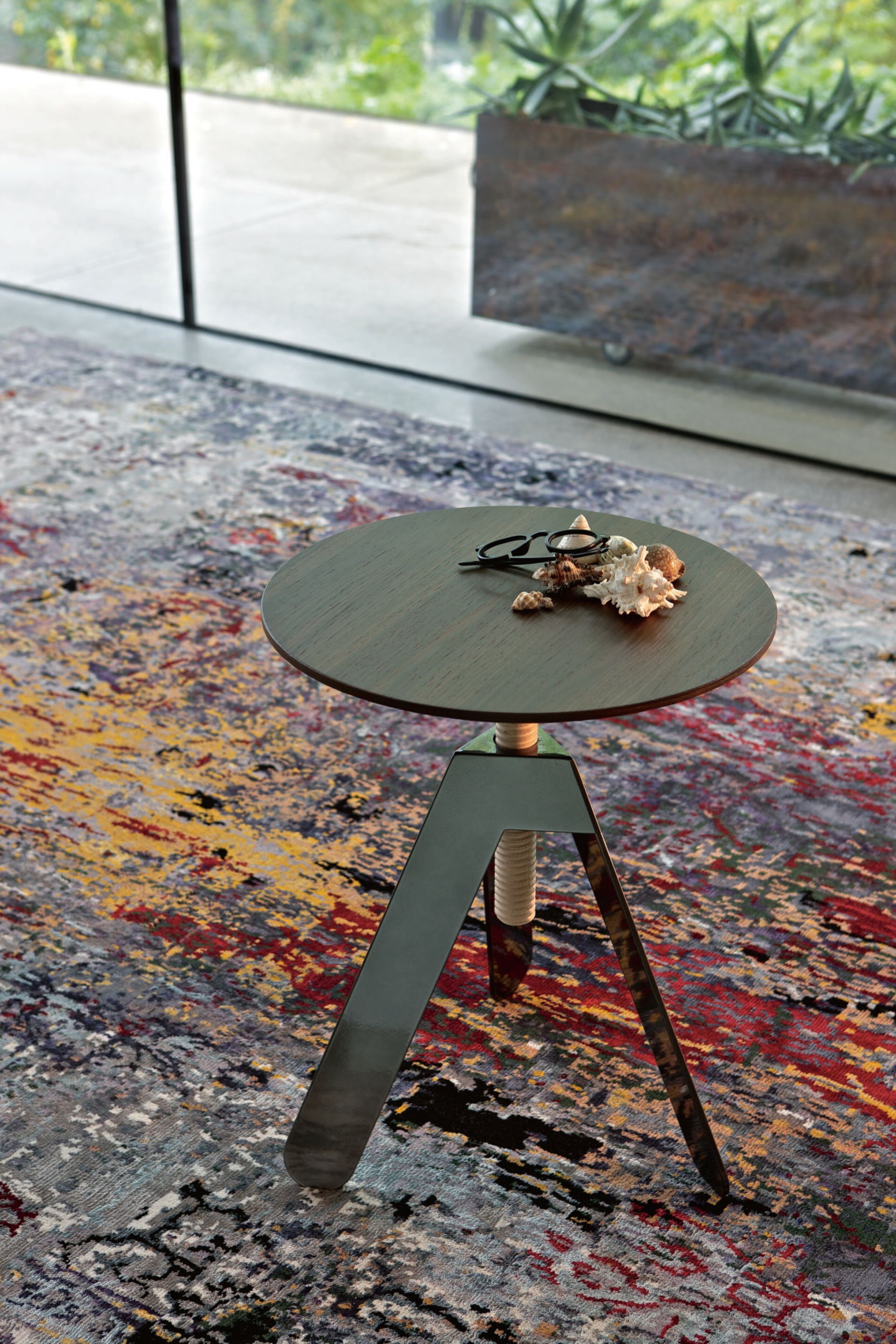 Журнальный столик с регулируемой высотой из стали и дерева Bontempi Casa BASALTO ARCH-00152127 - Вид №3