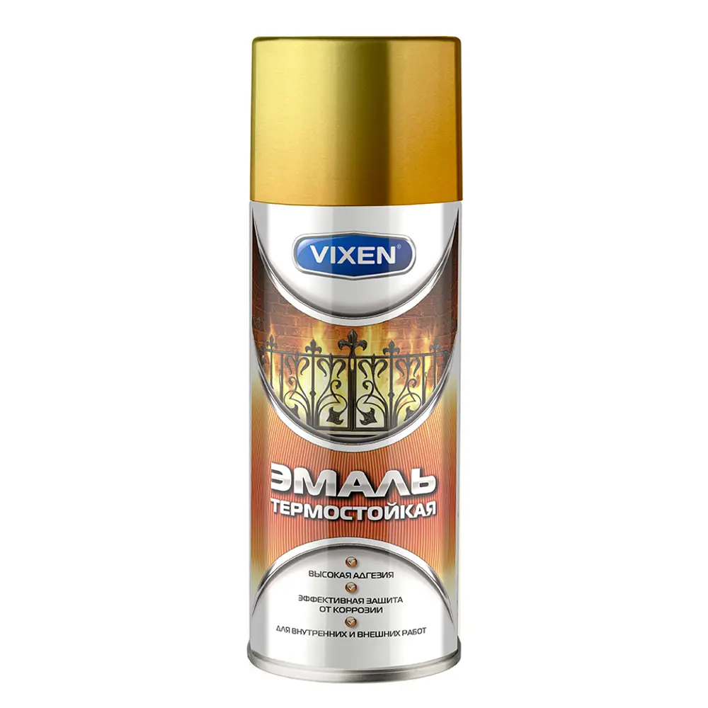 Эмаль аэрозольная термостойкая Vixen 500 мл цвет золото STLM-2109384