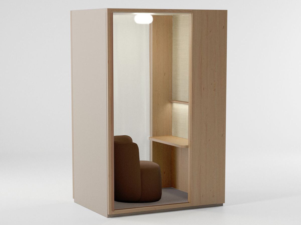 Одноместная акустическая офисная кабина со встроенным освещением Kettal Kall ARCH-00129543