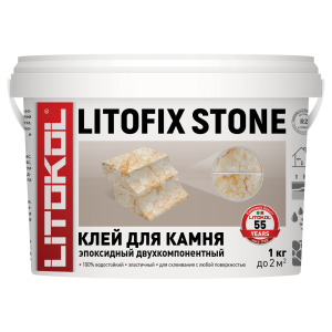 85602932 Клей эпоксидный Litofix Stone цвет белый 1 кг STLM-0064467 LITOKOL