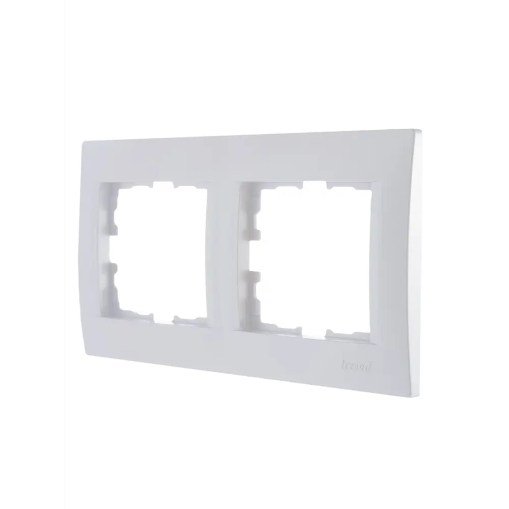 Рамка для розеток и выключателей Lezard Karina 2 поста горизонтальная цвет жемчужный белый перламутровый STLM-2174537 - Вид №1