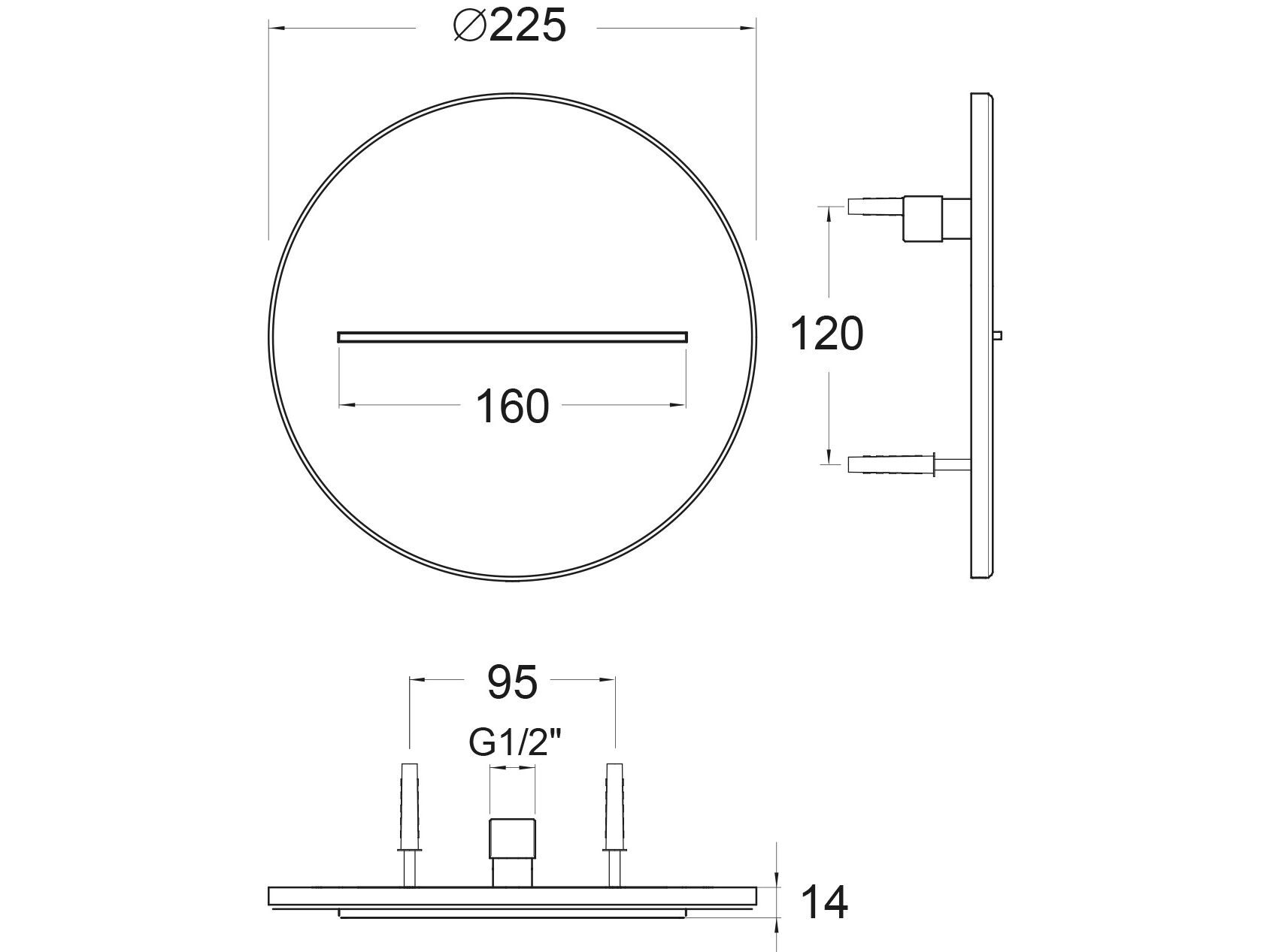 Нержавеющая сталь водопад утопленная круглая душевая головка GUGLIELMI RUBINETTERIE BD05210 ARCH-00075900 - Вид №5