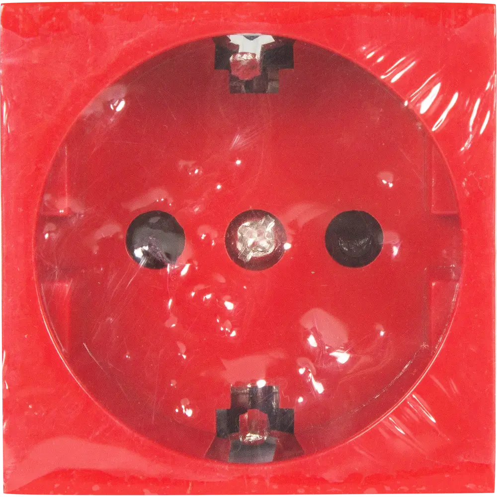 Розетка для кабель-канала LK Studio LK45 с заземлением со шторками цвет красный STLM-2130952 - Вид №4