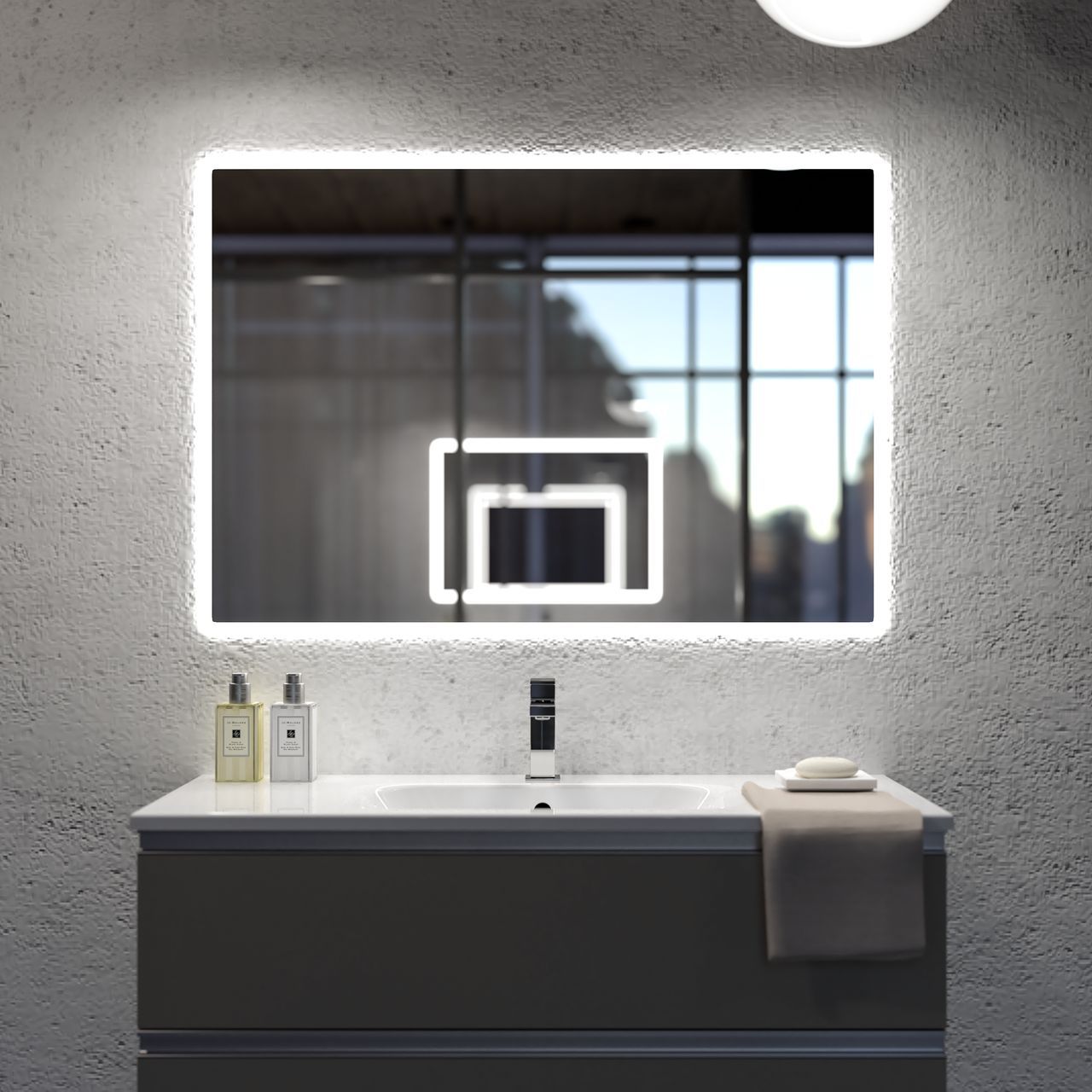 Прямоугольное зеркало со встроенным освещением для ванной комнаты Ercos зеркала ARCH-00082092 - Вид №1