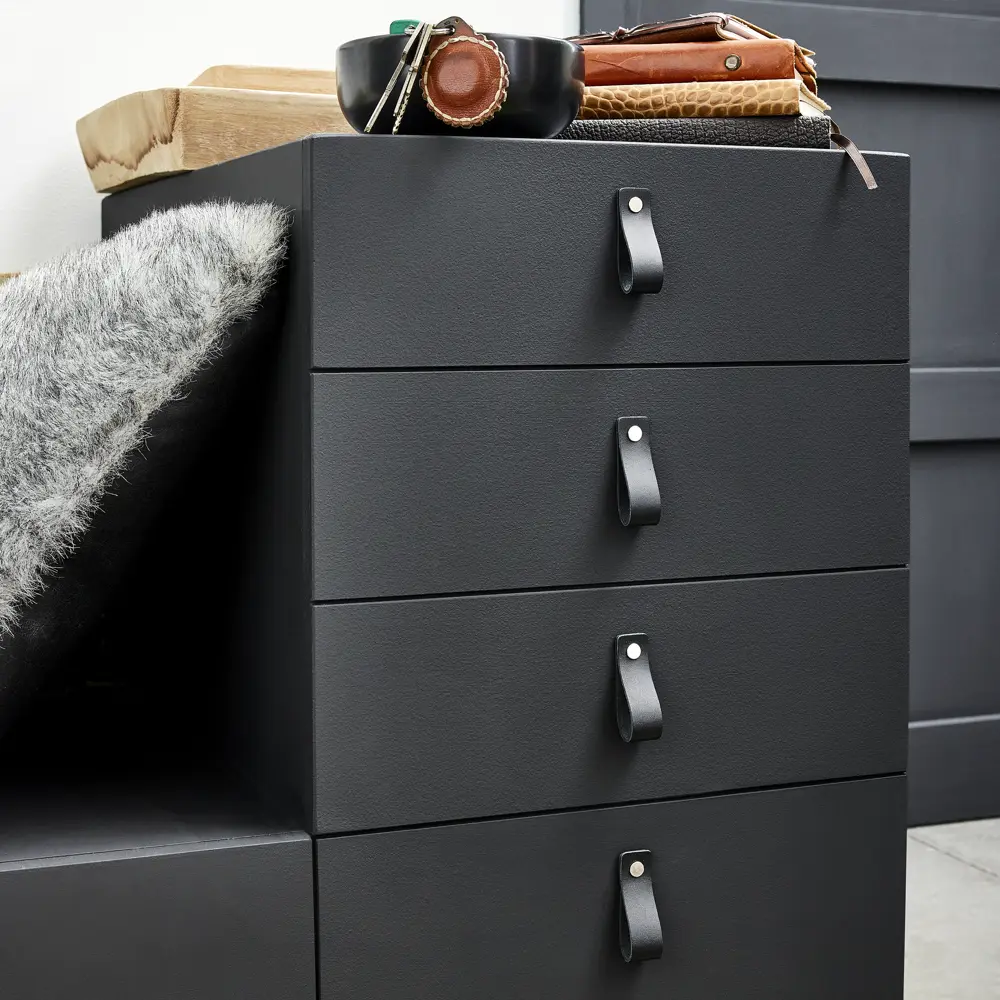 Ручка-скоба мебельная Inspire Zack кожа 70 мм цвет черный шт STLM-2058972 - Вид №10