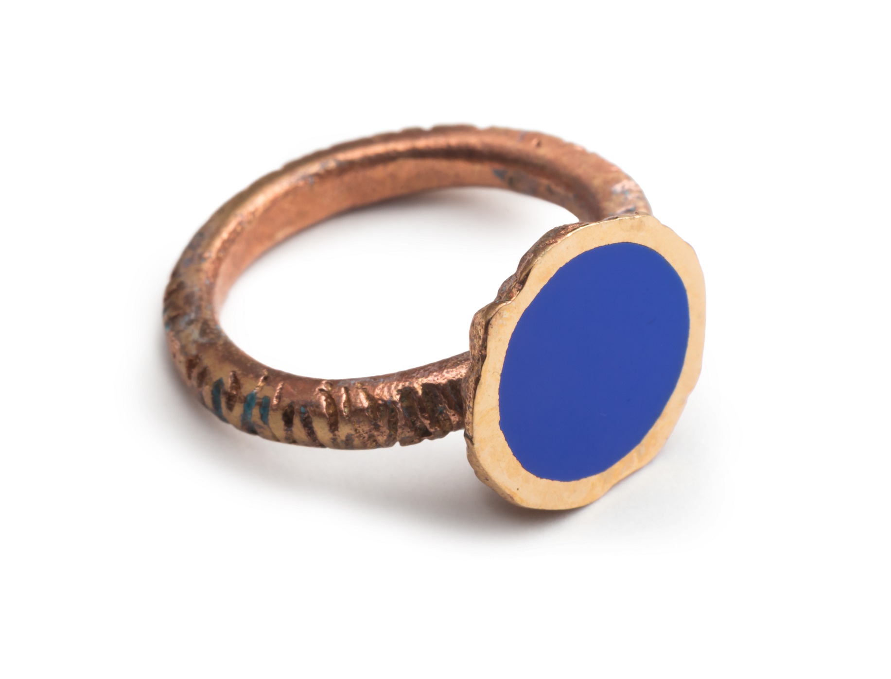 EB104 Кольцо, синий, бронза, эмаль ELENA BERTELLOTTI Santreyd 