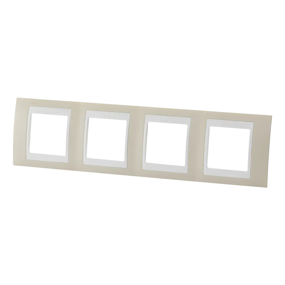 Рамка для розеток и выключателей Systeme Electric Unica 4 поста, цвет песчаный/белый STLM-2154412 - Вид №1