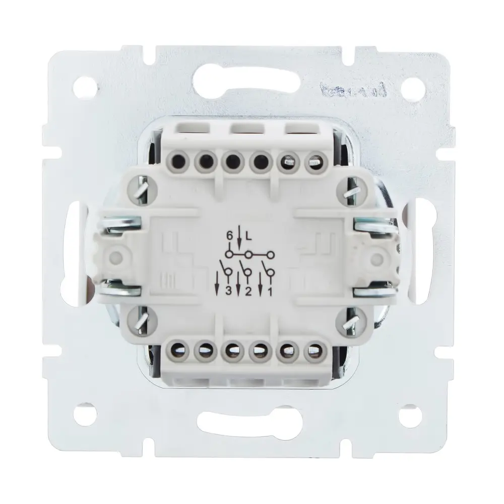 Выключатель встраиваемый Lezard Rain 3 клавиши, цвет жемчужно-белый STLM-2136301 - Вид №2