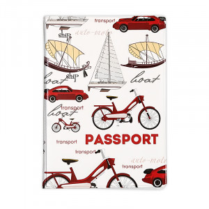 32396 Обложка для паспорта из ПВХ ( 13.3 x 19.1 см) "Ретро транспорт" Феникс-Презент