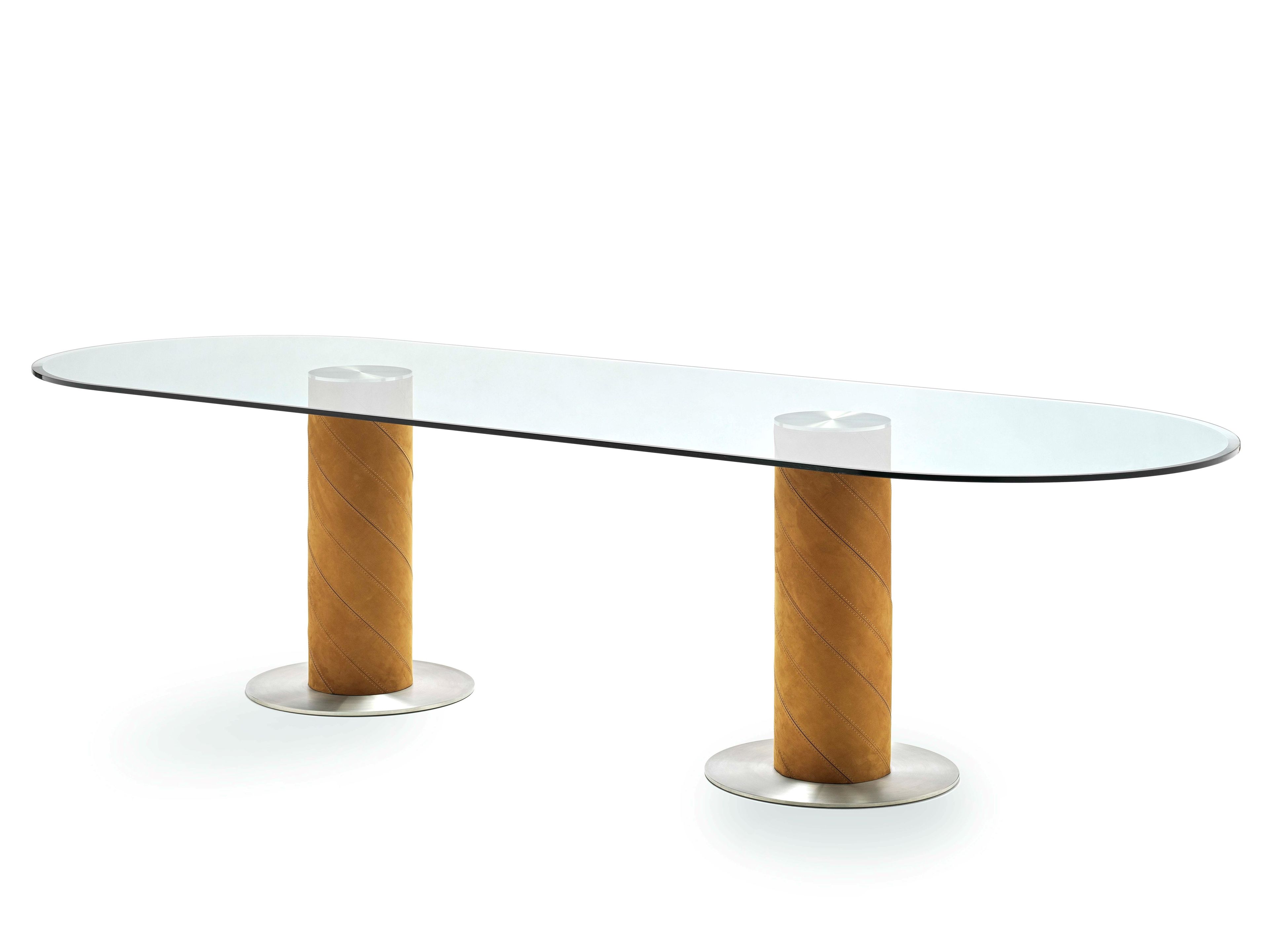 Овальный стеклянный обеденный стол Fasem Rolling ARCH-00026349
