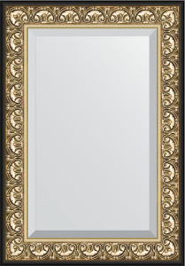 BY 1281 Зеркало с фацетом в багетной раме - барокко золото 106 mm EVOFORM Exclusive