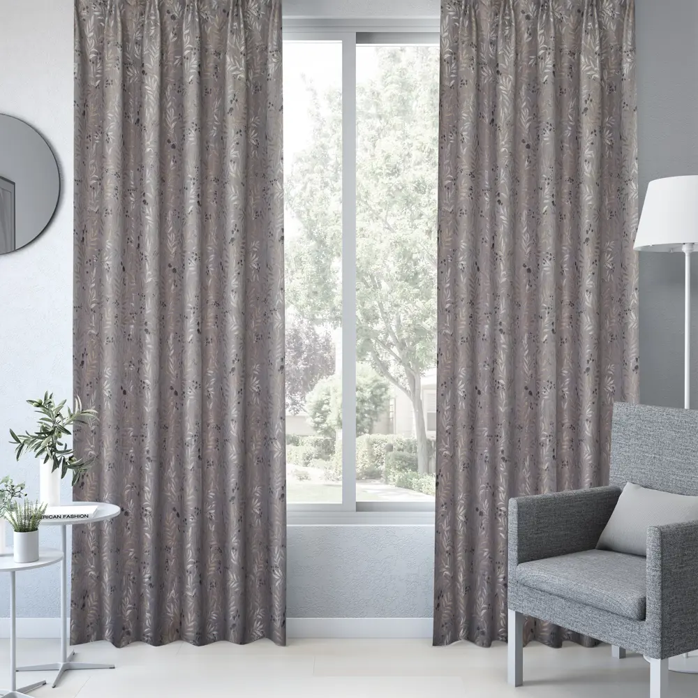 Штора на ленте Inspire Derio 200x280 см цвет серый 89343216 STLM-2151667 