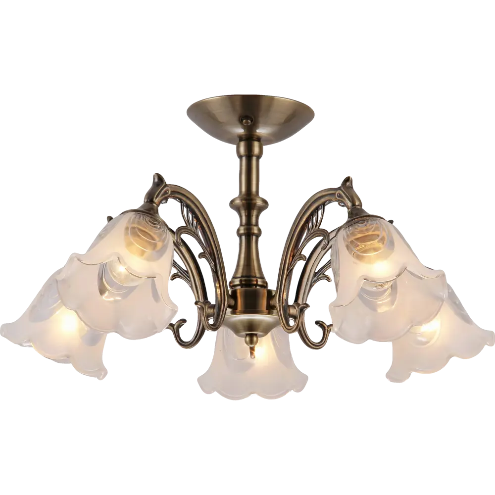 Люстра потолочная «Сандра», 5 ламп, 15 м², цвет бронза/матовый белый WINK STLM-2012294