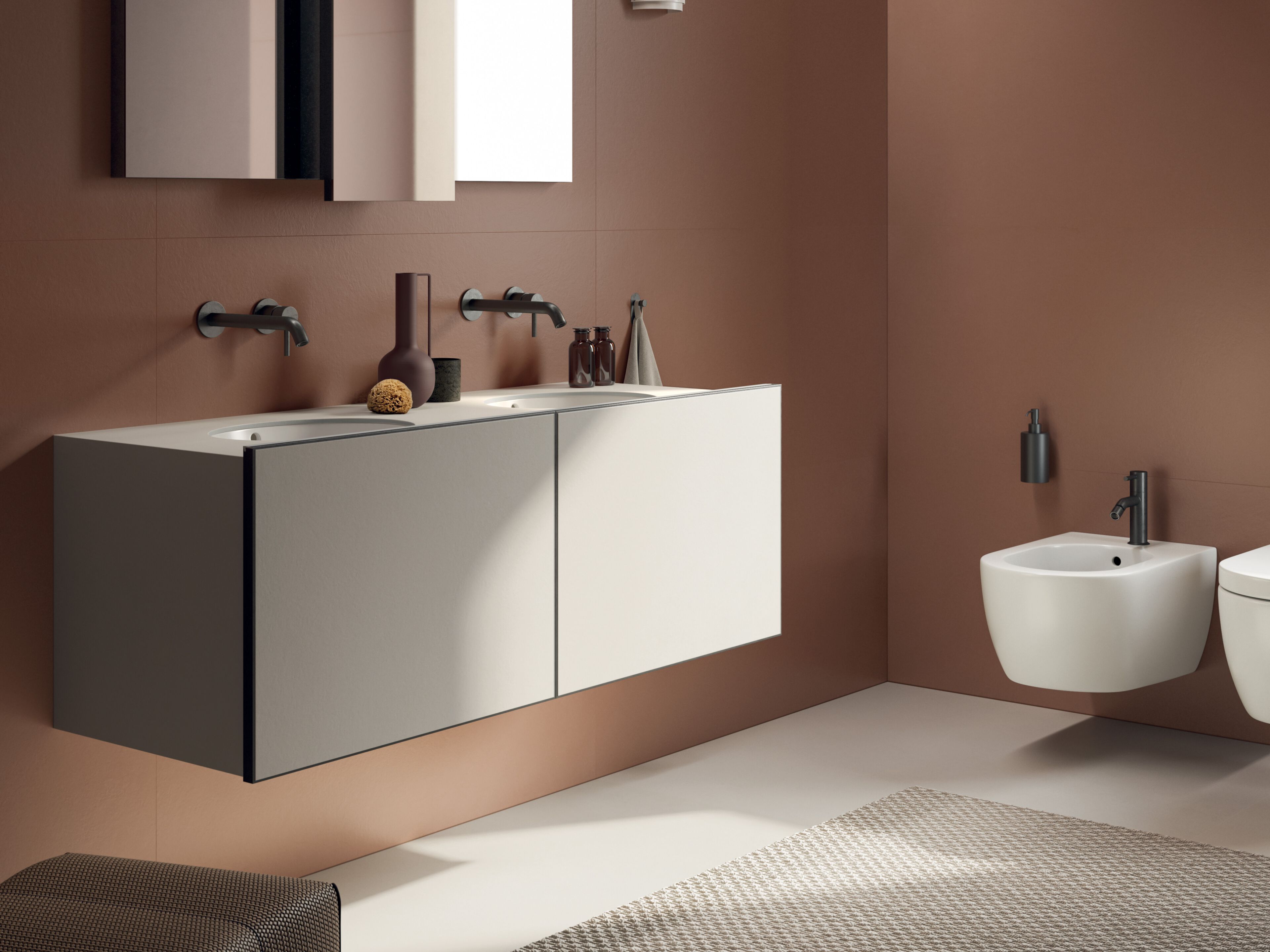 Подвесной шкаф для умывальника со встроенной раковиной Italgraniti ткацкий станок ARCH-00082424