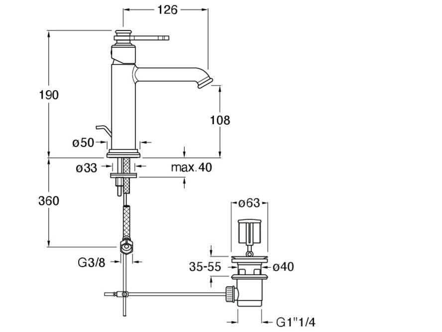 Смеситель для раковины с раковиной CRISTINA Rubinetterie Маяк ARCH-00098487 - Вид №2