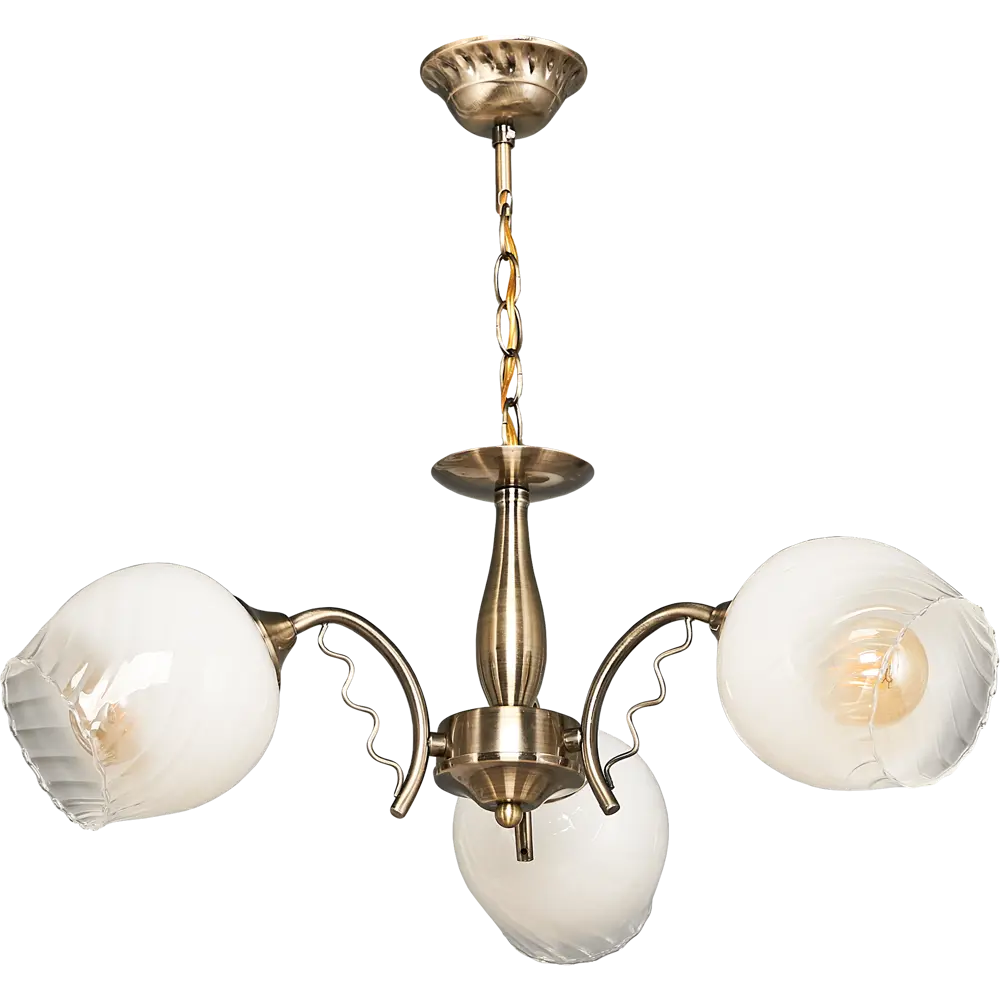 Люстра подвесная «Сезам» КС30069/3P, 3 лампы, 9 м², цвет белый/бронза КЛЮЧНИК STLM-2151824