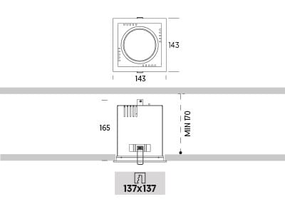 Квадратный светодиодный светильник ONOK Lighting Cardan ARCH-00073361 - Вид №2