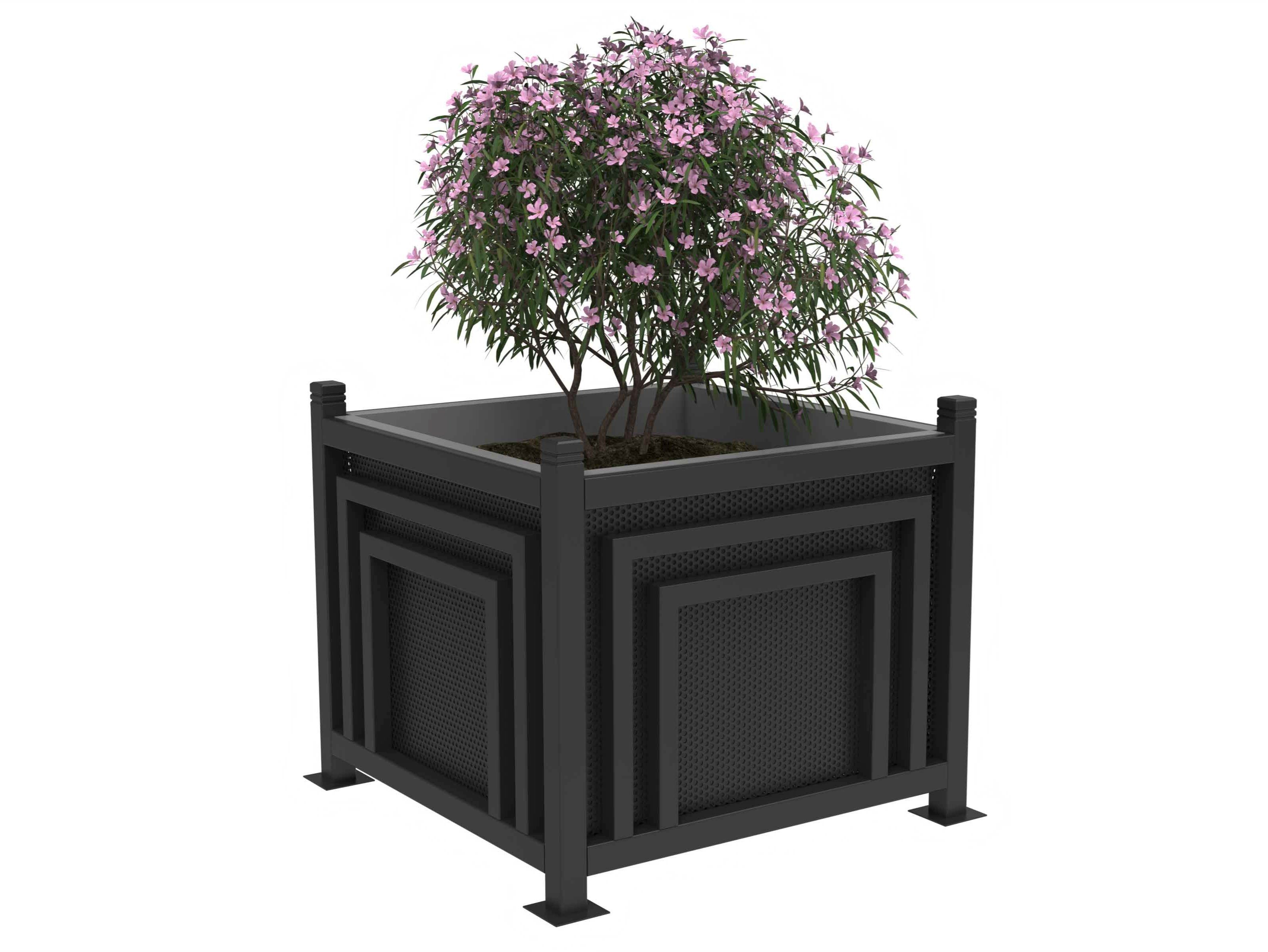 Оцинкованная стальная квадратная низкая плантатор Lazzari Макинтош ARCH-00104467