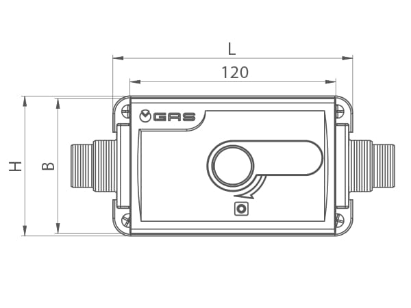 Утопленный газовый запорный кран с внешним рычагом TECO ARCH-00097173 - Вид №4