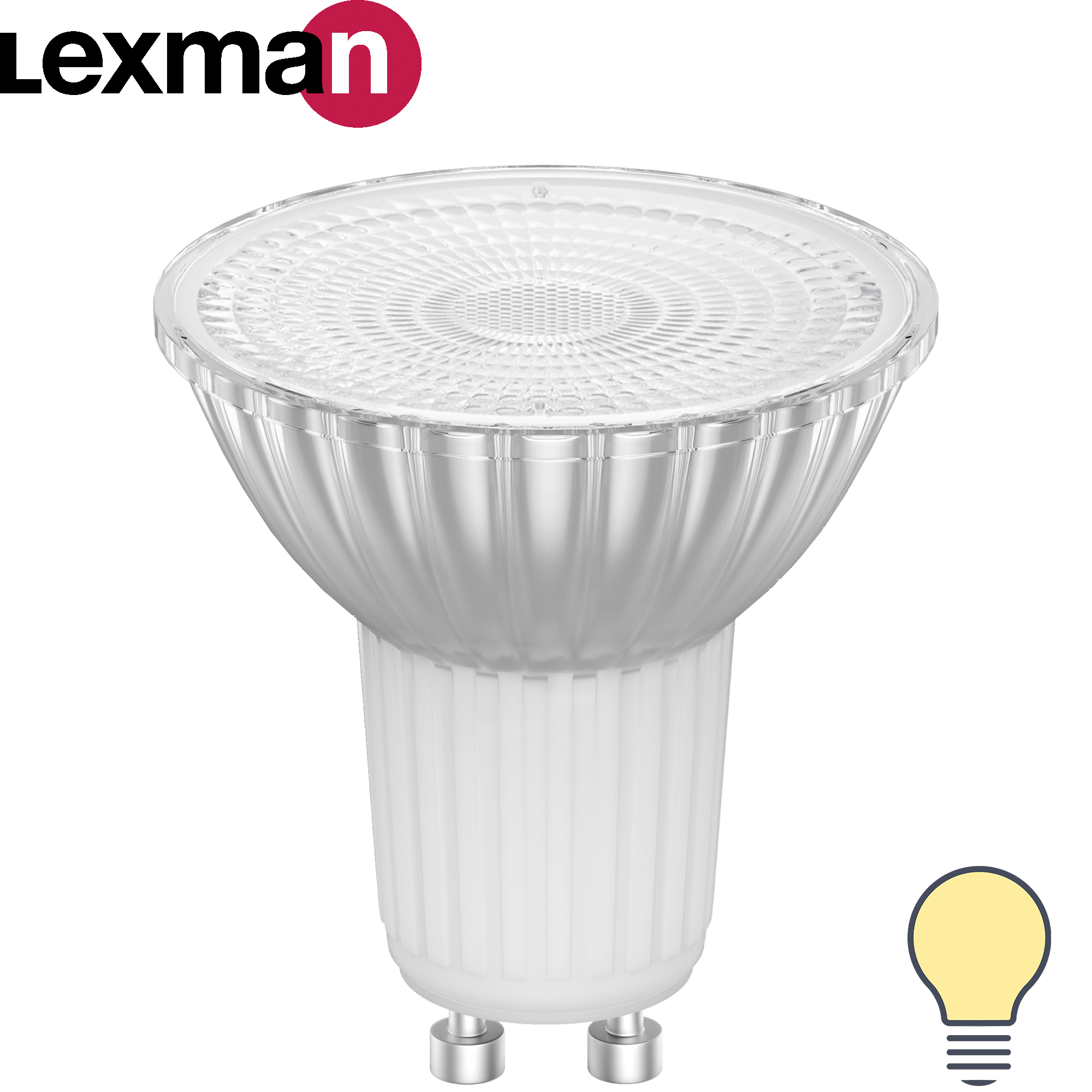 82991655 Лампа светодиодная GU10 220-240 В 5.5 Вт прозрачная 500 лм теплый белый свет STLM-0038583 LEXMAN