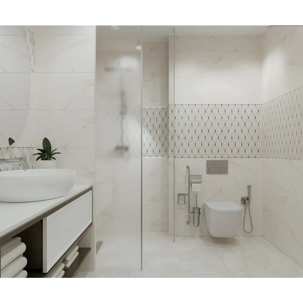 Настенная плитка Azori Astra в стиле кремового мрамора 31.5×63 см 87112449 STLM-0073397 - Вид №9