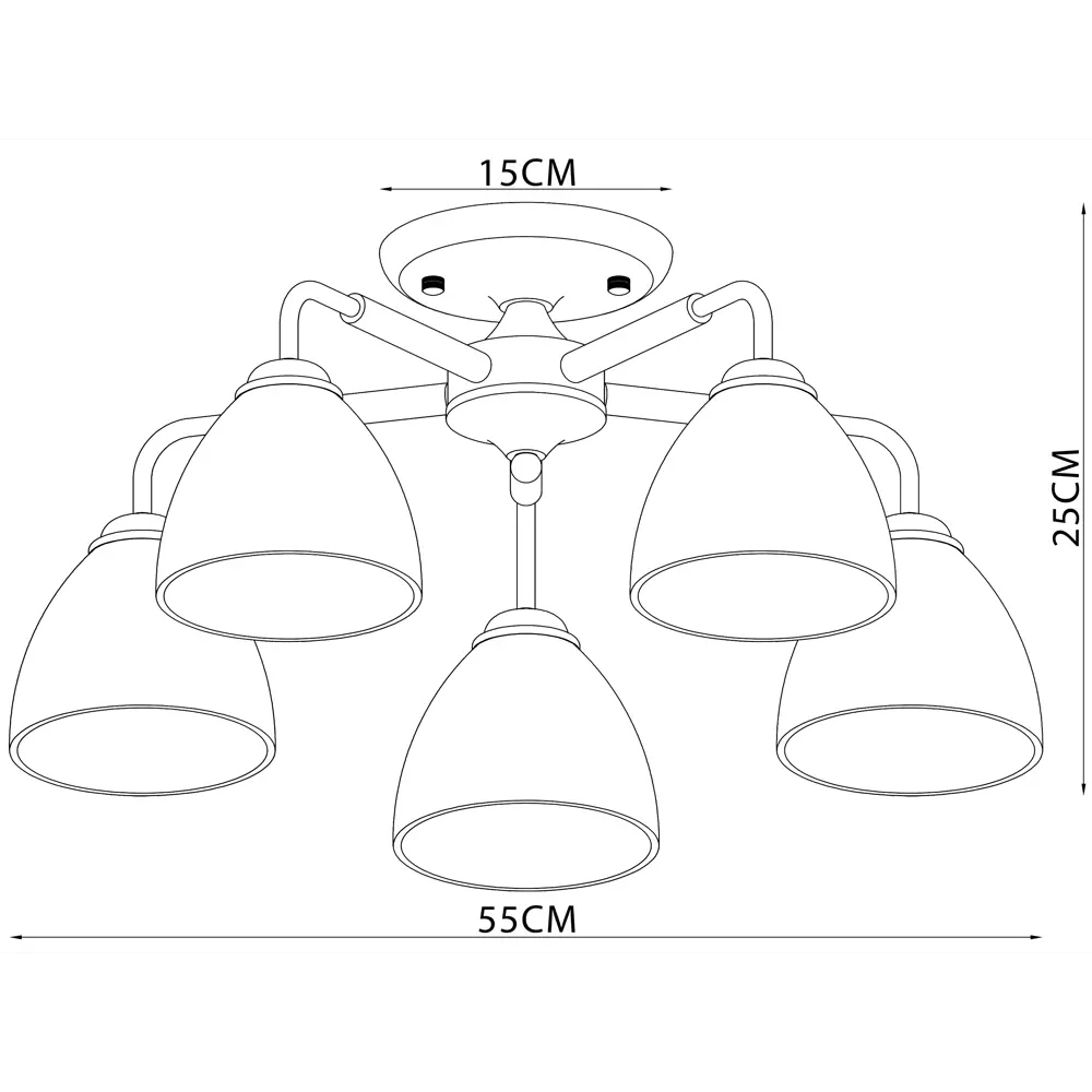 Люстра Inspire Poitiers - черная потолочная с 5 стеклянными плафонами 85113381 STLM-0058958 - Вид №7