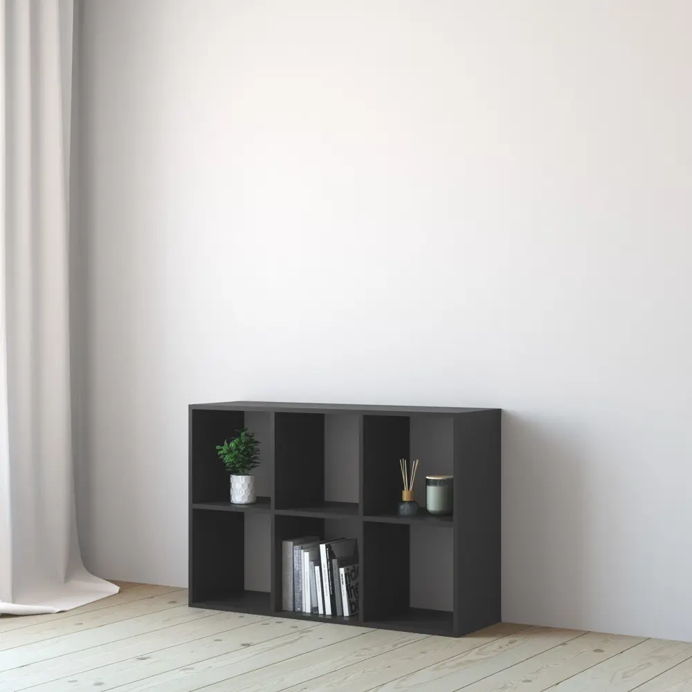 Стеллаж SPACEO KUB 3x2К, 70х104х31,7 см, цвет графит STLM-2201215 - Вид №2