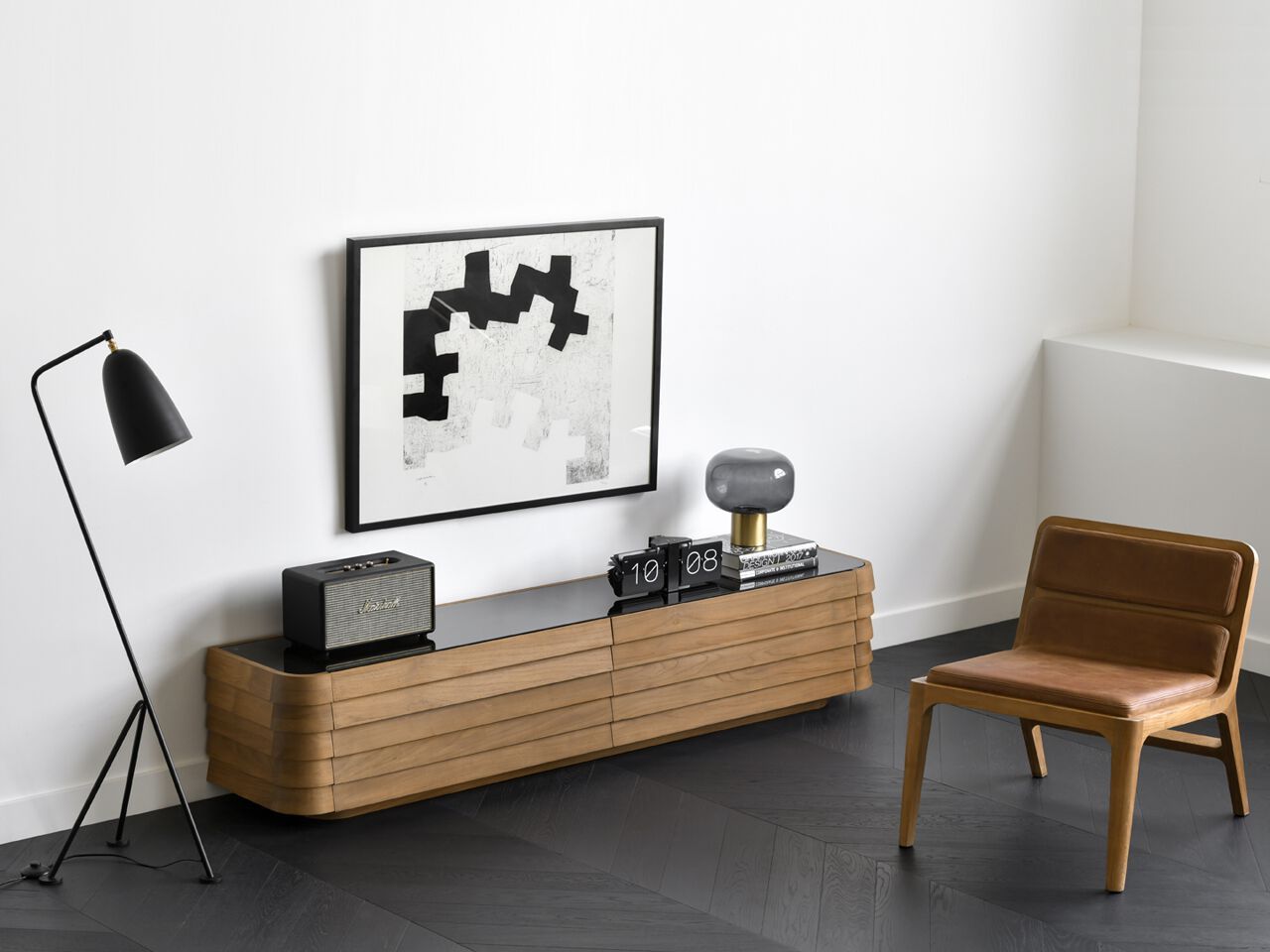 Шкаф для телевизора из массива дерева и стекла Air Division ARCH-00091678 - Вид №5