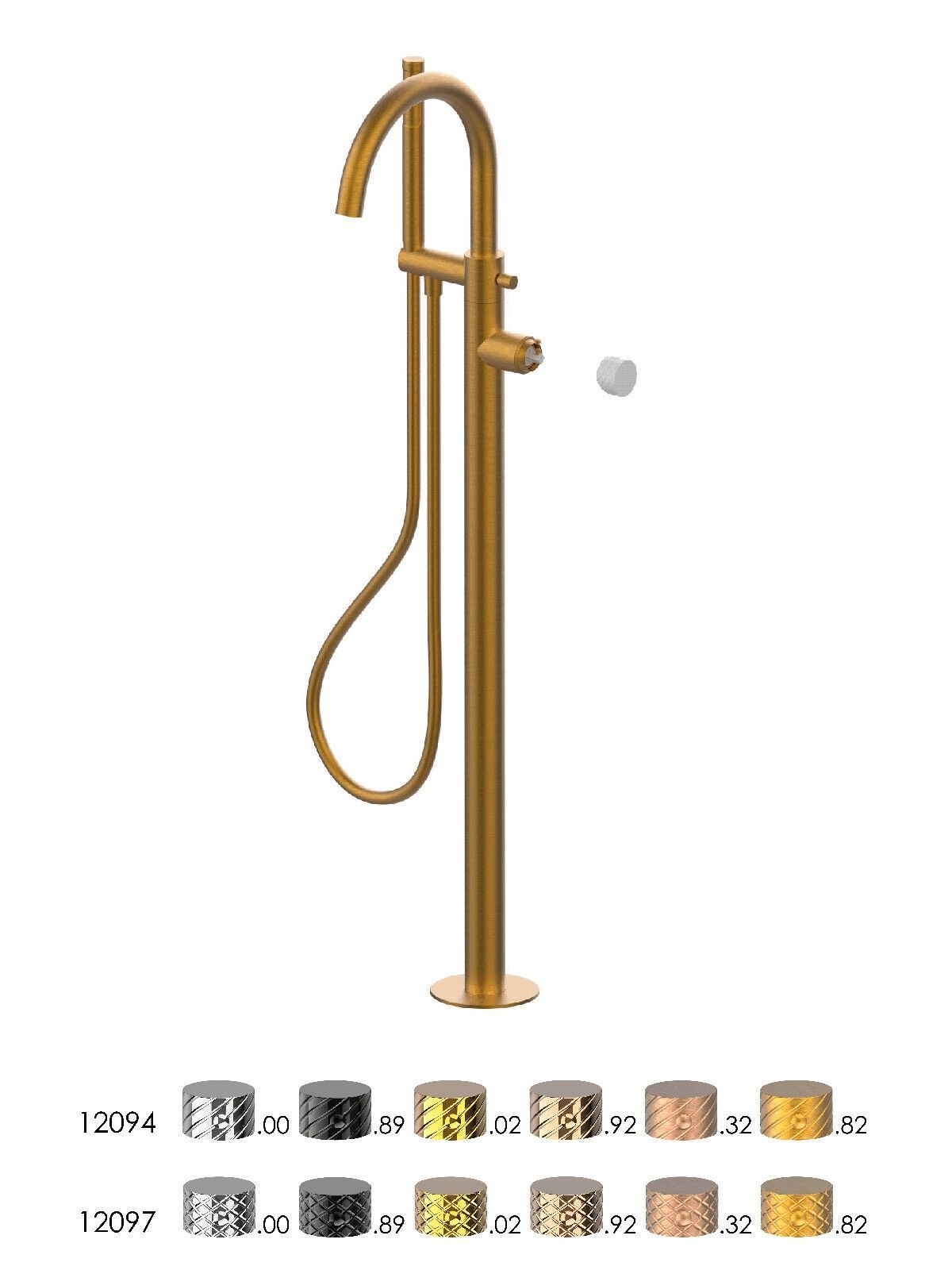 Однорычажный смеситель для ванны с ручным душем Rubinetterie Frattini Pepe XLS ARCH-00055154 - Вид №12