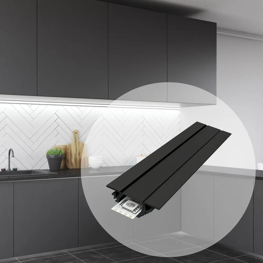 APEYRON Угловой алюминиевый профиль для LED-ленты с черным рассеивателем 82458034 STLM-0027601 - Вид №1