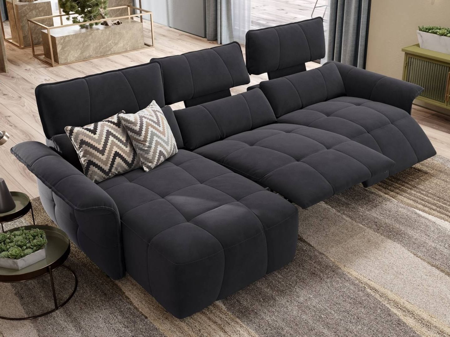 Тканевый диван с полуостровом Sofanella Adria ARCH-00095591 - Вид №2