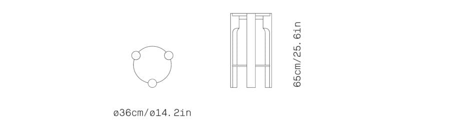 Деревянный табурет с подставкой для ног Omelette Editions Domus ARCH-00103969 - Вид №3