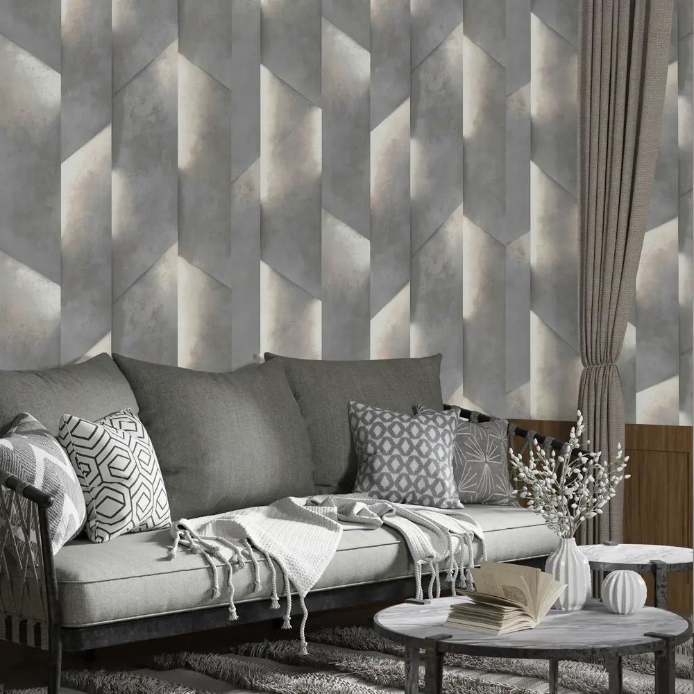 АСПЕКТ РУ Обои Лас-Вегас графитовые с рельефной геометрией 89427228 STLM-1562995 - Вид №3