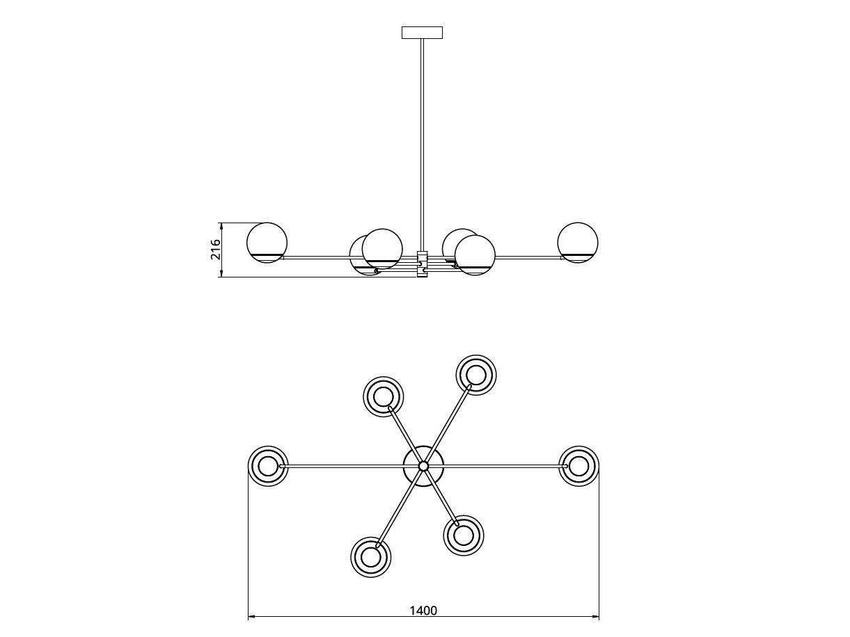 Светодиодный потолочный светильник ручной работы Cameron Design House Мяч и обруч ARCH-00124294 - Вид №19