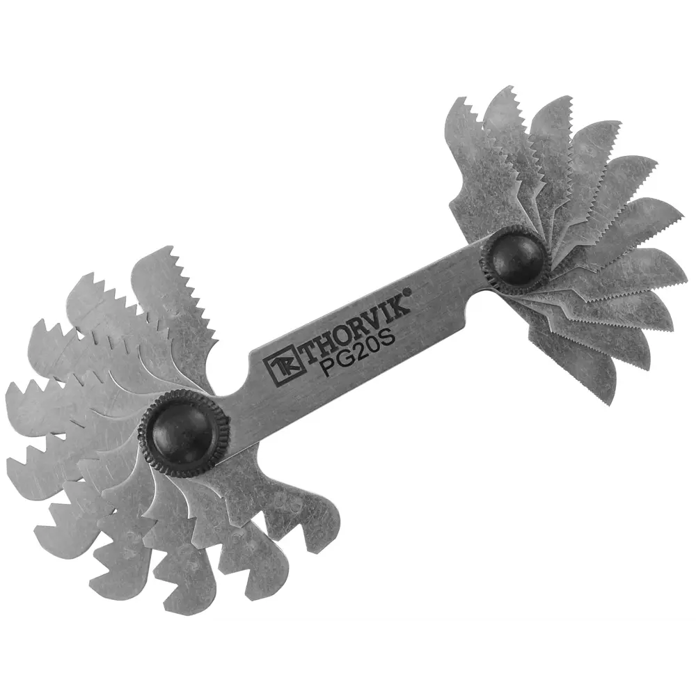 Набор шаблонов для наружных резьб Thorvik 0.4-6 мм, 20 предм STLM-2000965