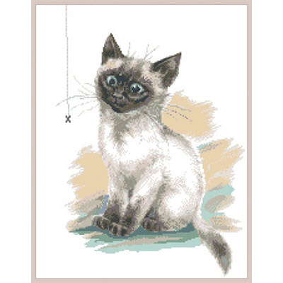146х200кл Схема для вышивания цв. А3 ДК-161 "Сиамский котенок" Santreyd 