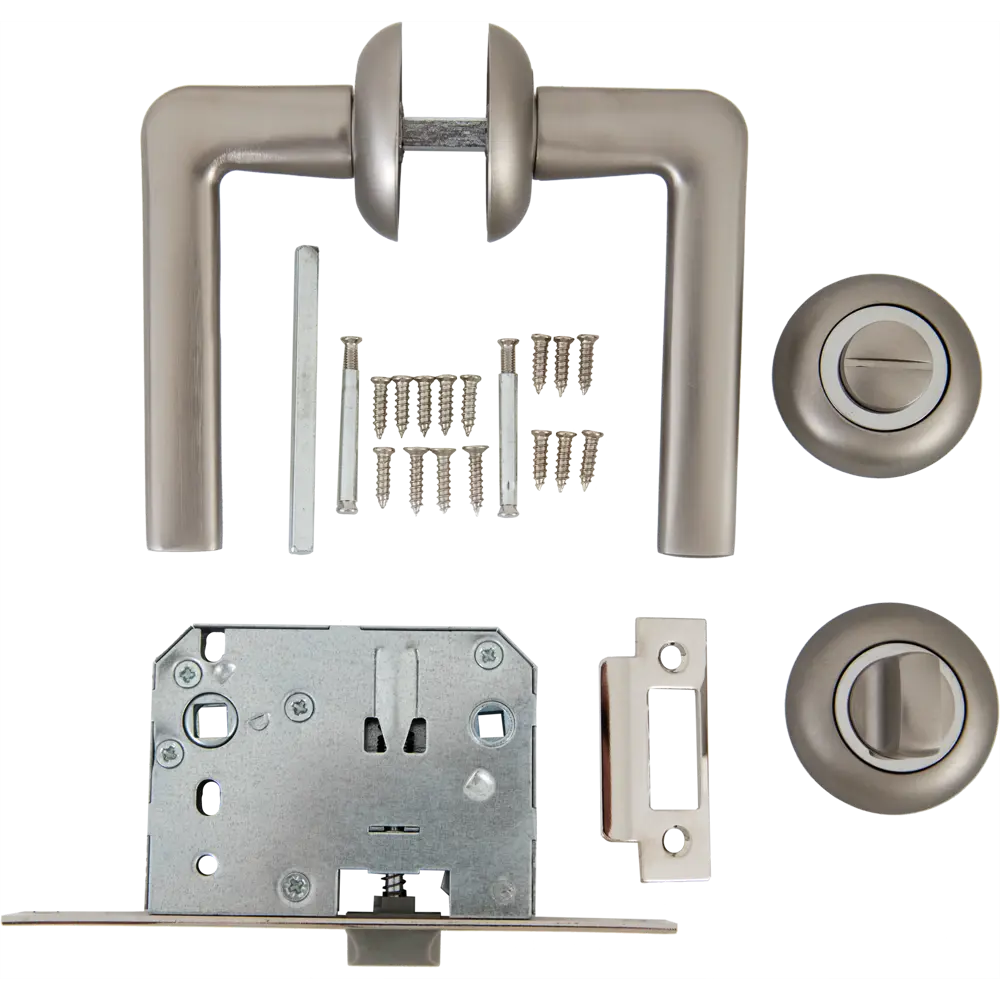 Дверные ручки Edson 21-Z01 с запиранием алюминий гальваническое покрытие цвет матовый никель STLM-2152120 - Вид №1