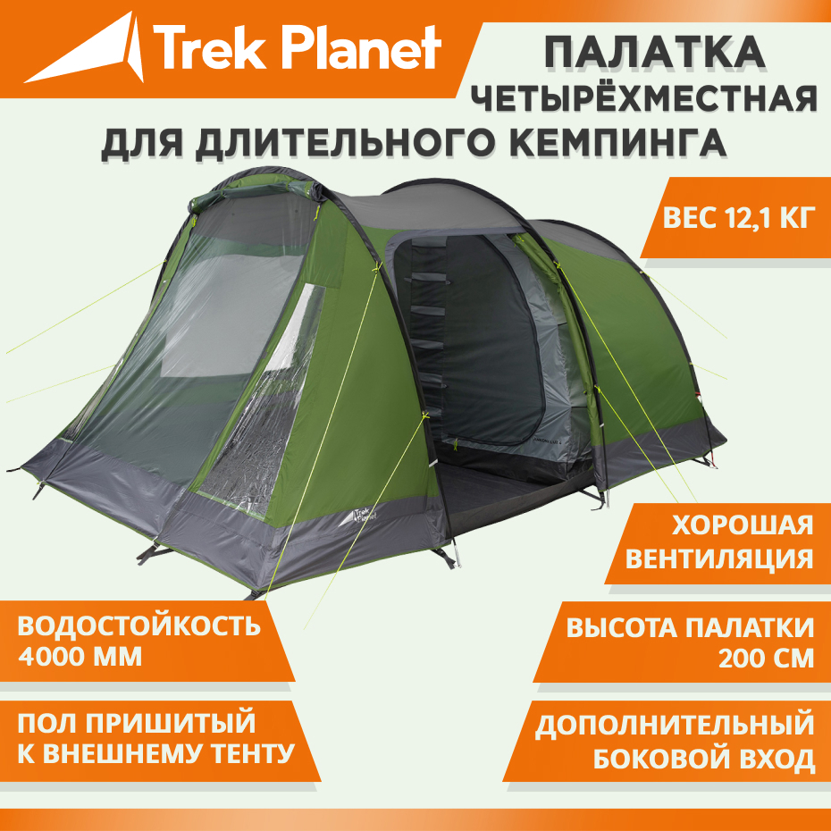 90271653 Палатка четырехместная 20229 Ankona Lux 4 зеленая STLM-0160141 TREK PLANET