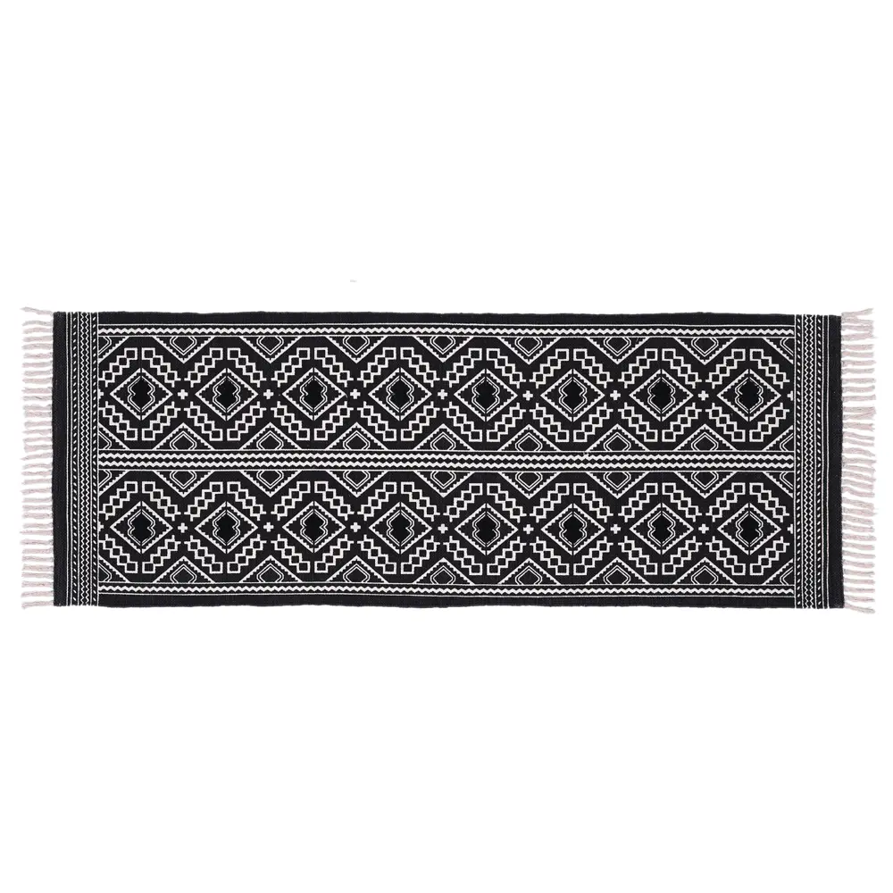 Коврик грязезащитный KREAFORTA Cauvery 60x180 см хлопок цвет черно-белый STLM-2206648 - Вид №1