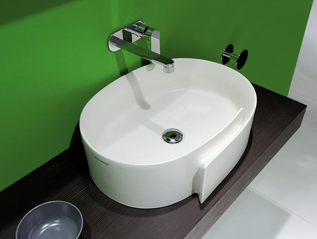Керамическая овальная раковина с одной столешницей Ceramica Flaminia Roll ARCH-00110392