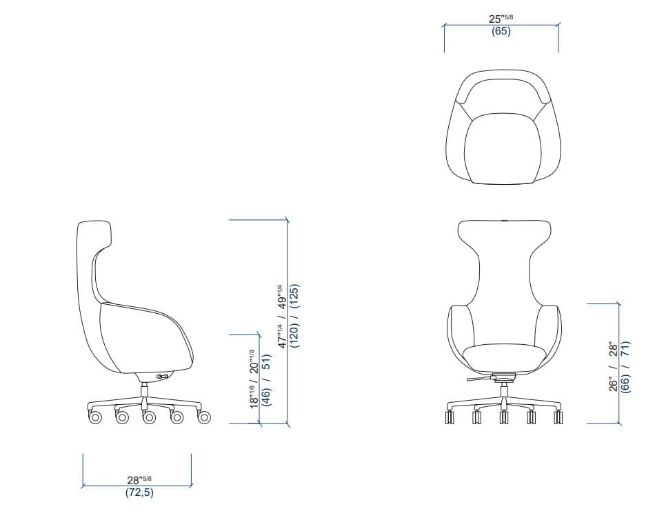Тканевое регулируемое по высоте вращающееся офисное кресло ROCHE BOBOIS CEO ARCH-00040038 - Вид №5