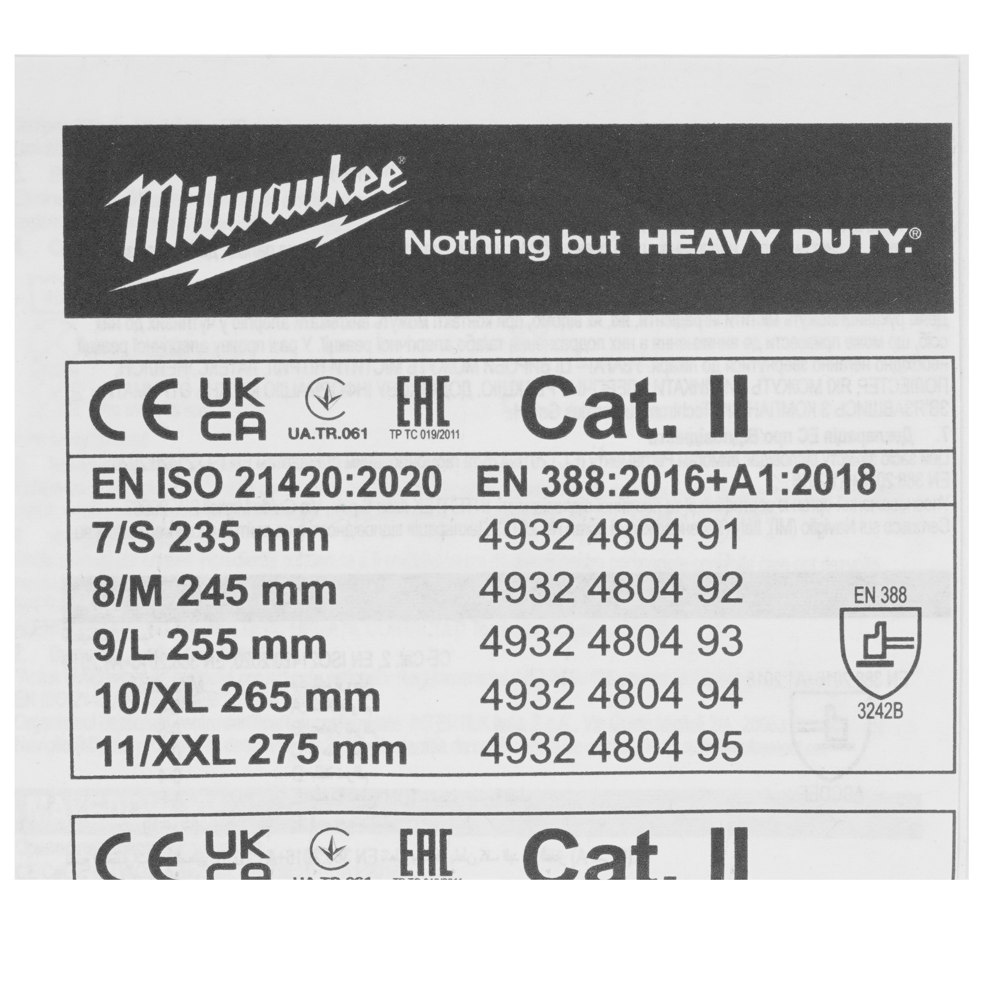 Перчатки трикотажные Milwaukee Hi-Dex 2/B 10/XL 5478037 STDN-0033118 - Вид №3