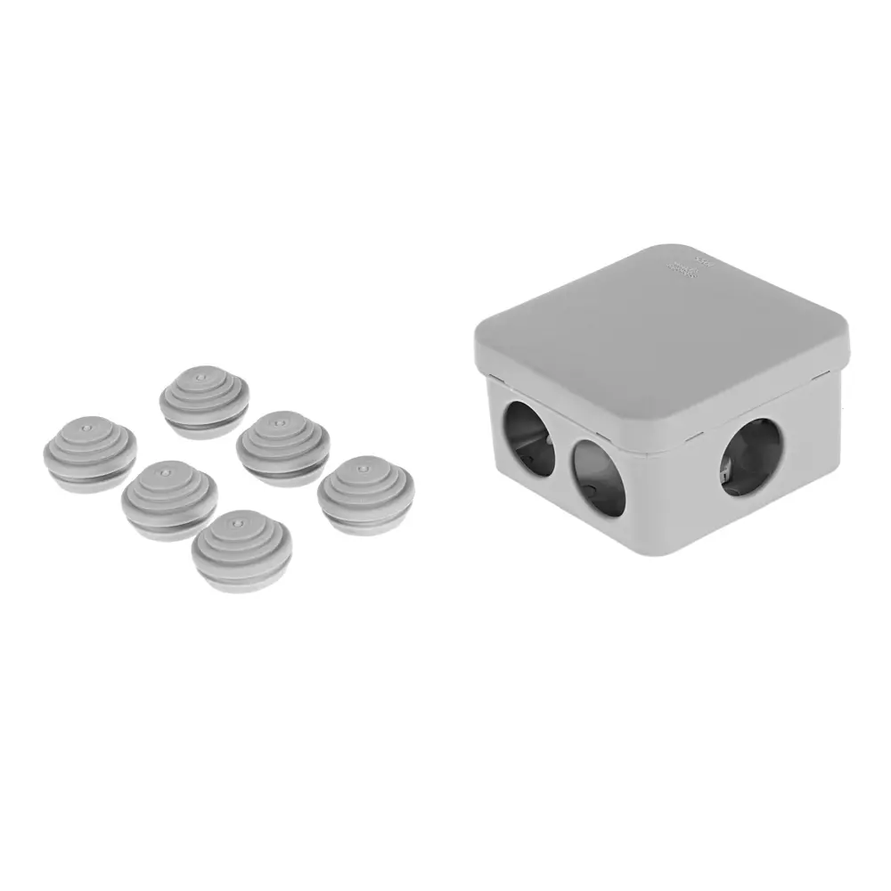Распределительная коробка открытая Systeme Electric 70x70x40 мм 6 вводов IP55 цвет серый IMT350901 STLM-2062831 - Вид №1